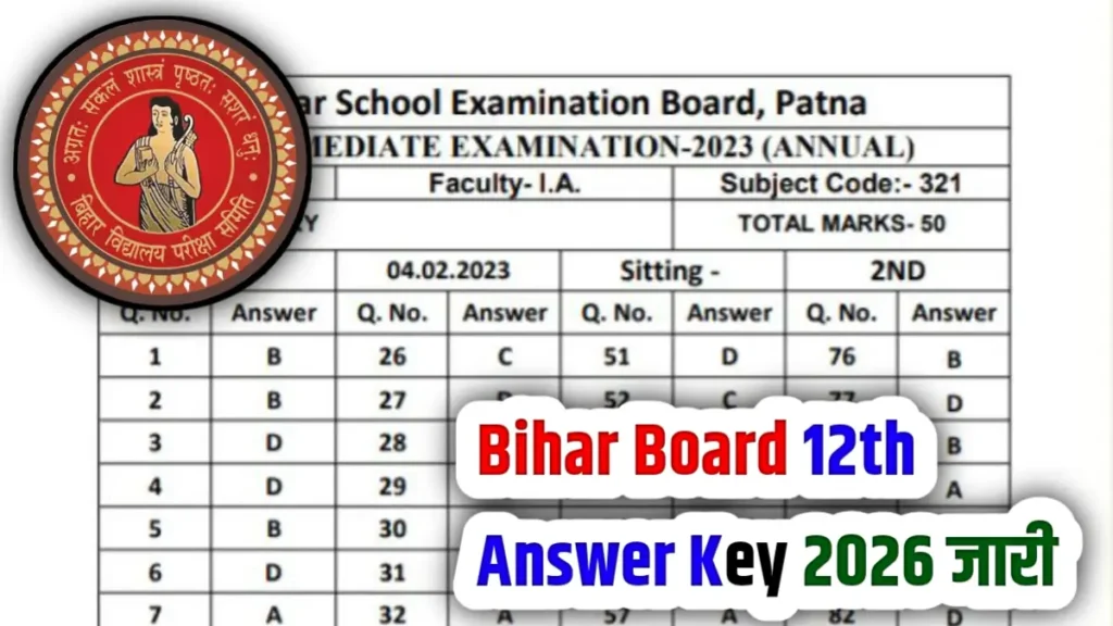 Bihar Board 12th Answer Key 2026