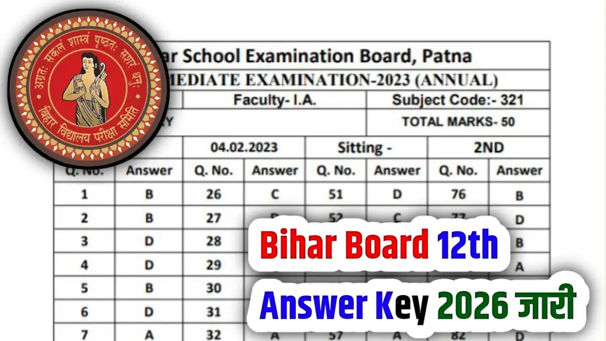 Bihar Board 12th Answer Key 2026