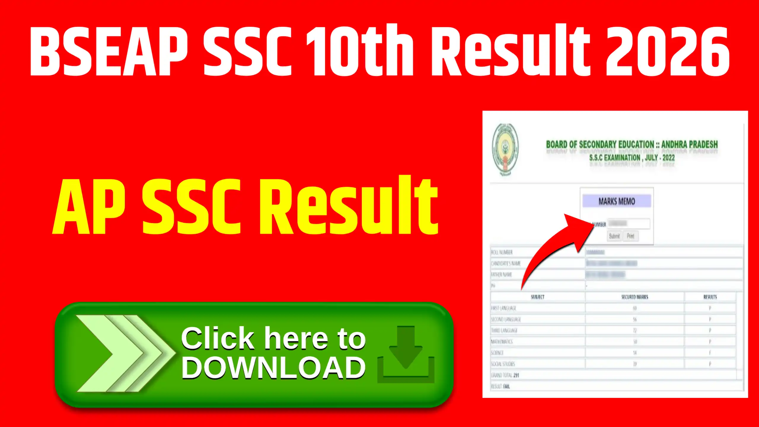 BSEAP SSC 10th Result 2026 Download Link (Andhra Pradesh) @bse.ap.gov.in